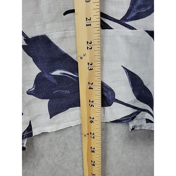 Luca Vanucci Italy Linen White Floral SS Open Front Coastal Cardigan Women's XL - Picture 8 of 12